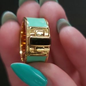 BCBG Maxazria turquoise & gold ring